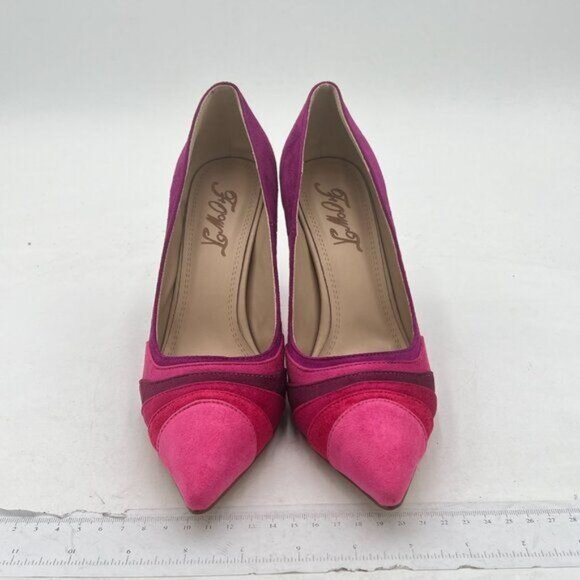 FOWT Purple Wave Pattern Pointed Toe Jewelry High Heel Party Rainbow Pumps - Picture 3 of 7